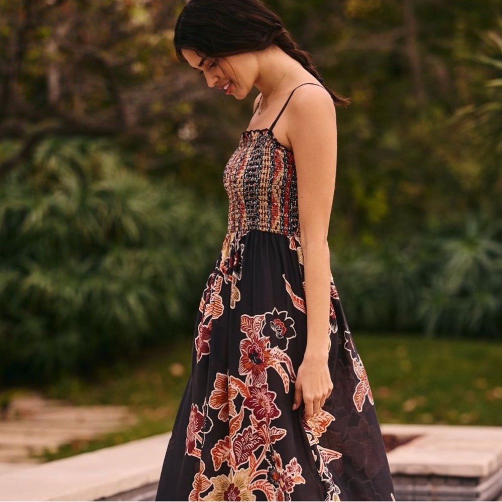 ANTHROPOLOGIE THE MARISOL PRINTED MAXI NWT